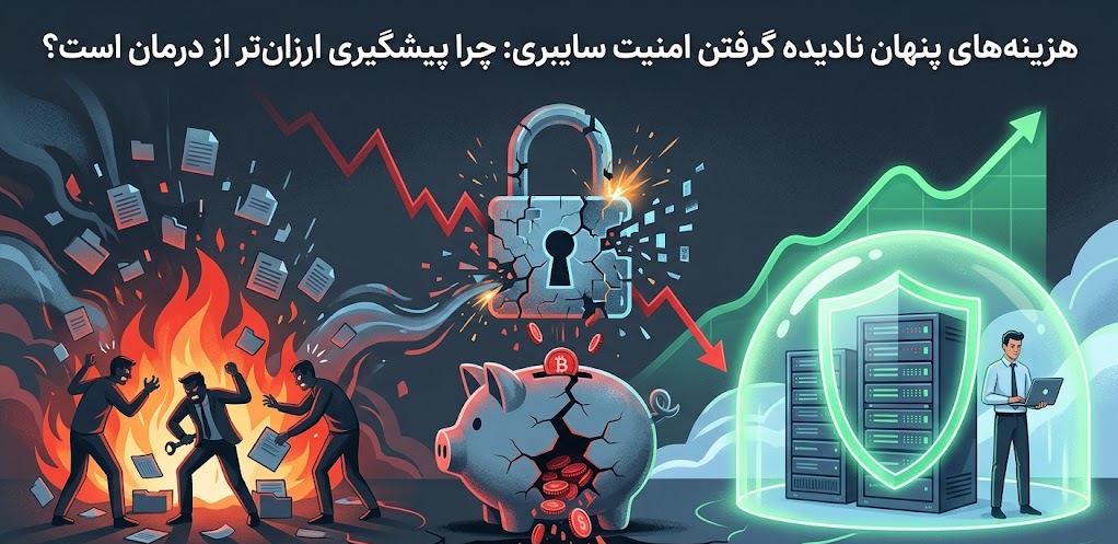 اینفوگرافیک مقایسه هزینه پیشگیری امنیت سایبری در مقابل هزینه‌های پس از حمله – وارنیکس